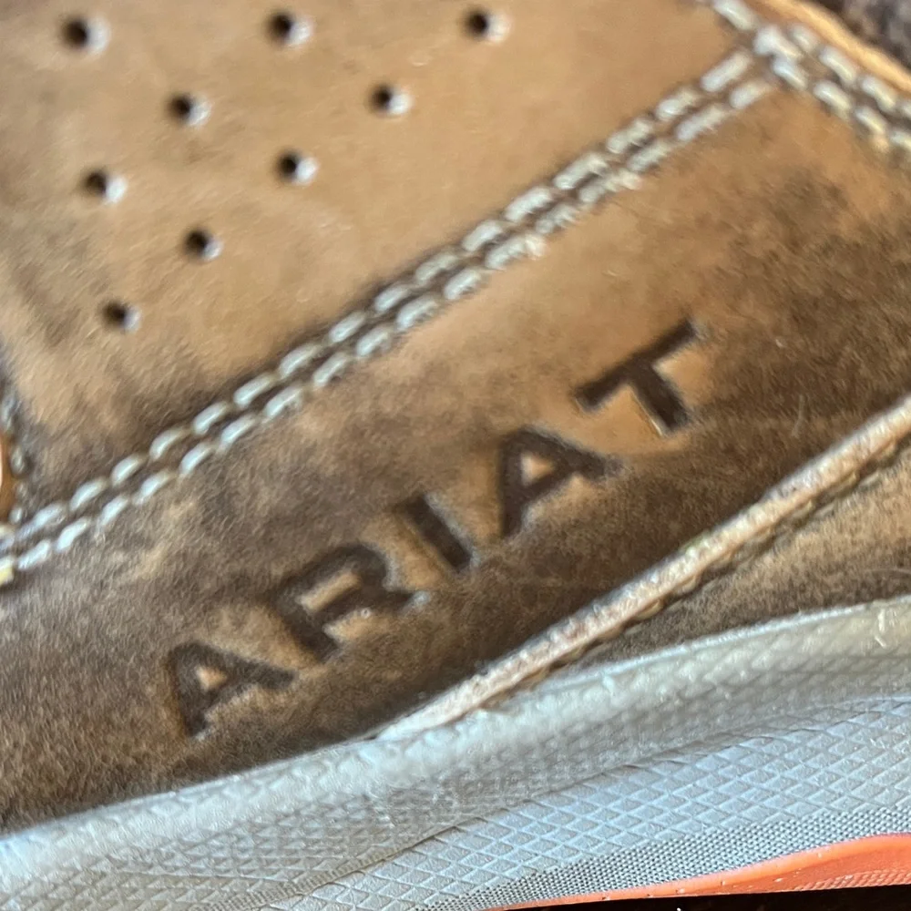 Ariat Men’s Brown Leather Chukka Boots with Orange Accents